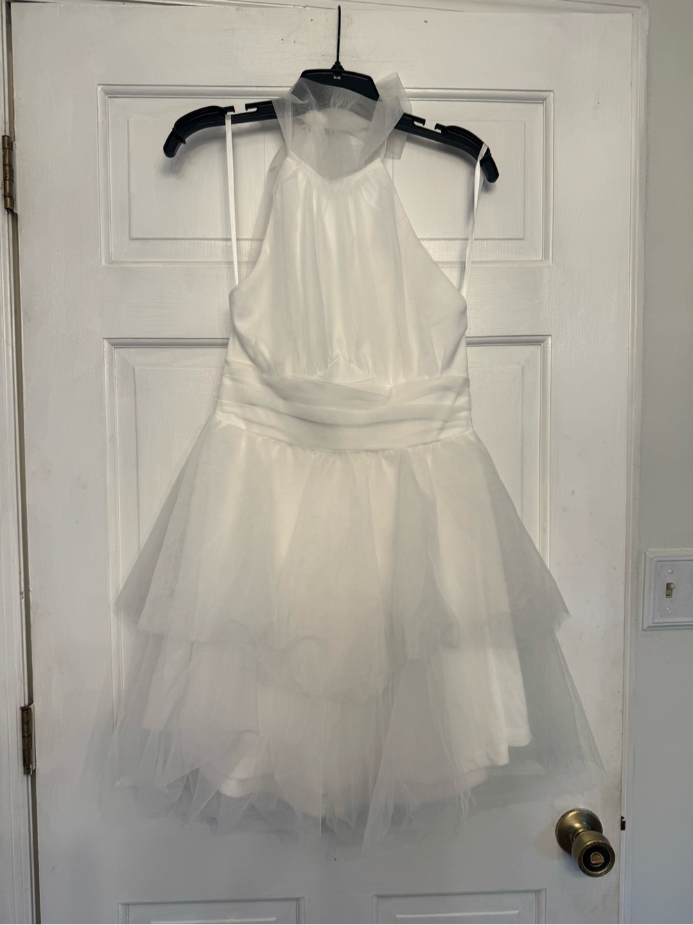 Hello Molly White Tulle Halter Mini Dress